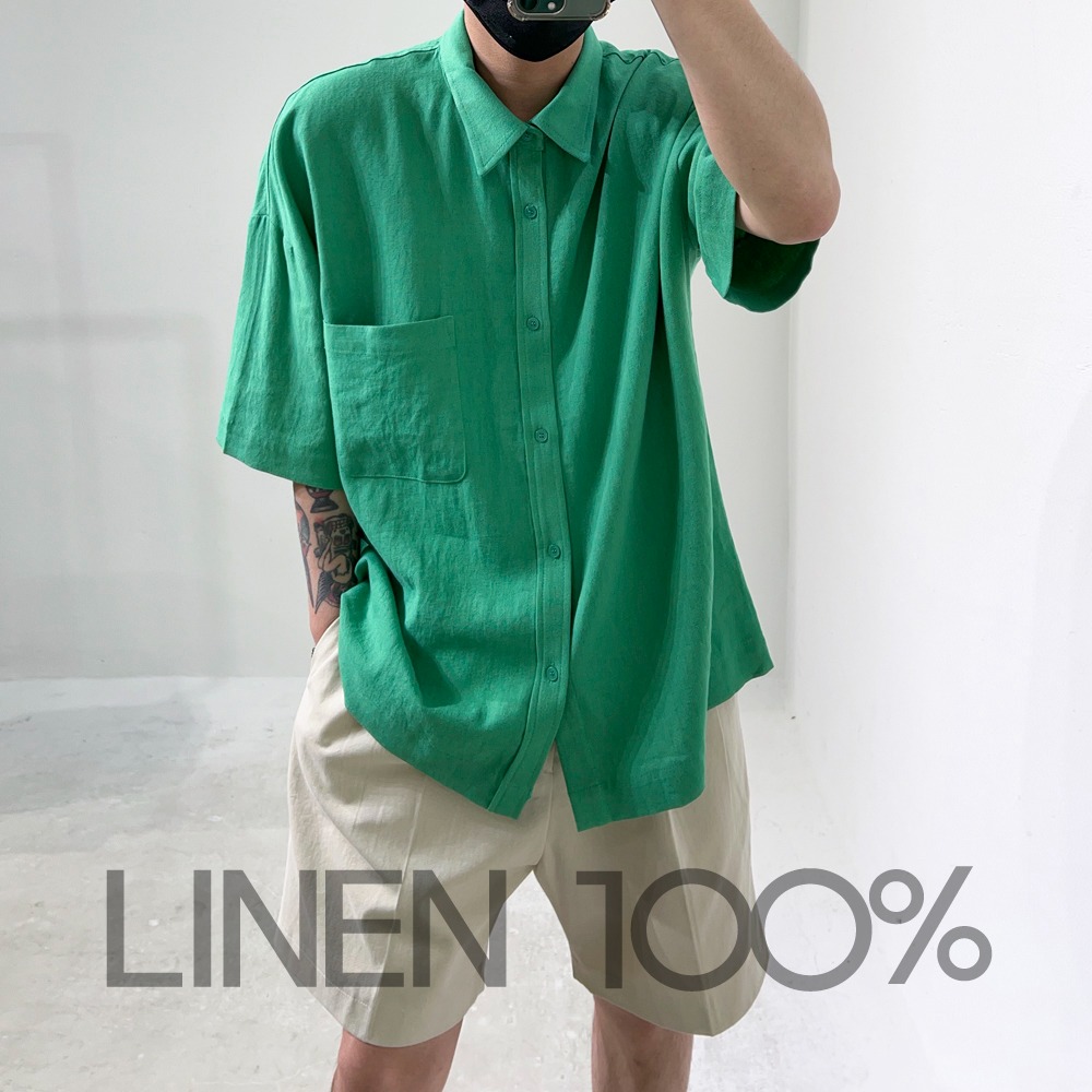 핫 썸머 린넨 셔츠(100%)
