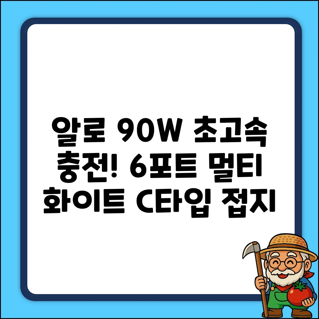 알로코리아 90W 접지형 6포트 PD PPS C타입 초고속 멀티 충전기, 화이트, 1개 추천 리뷰