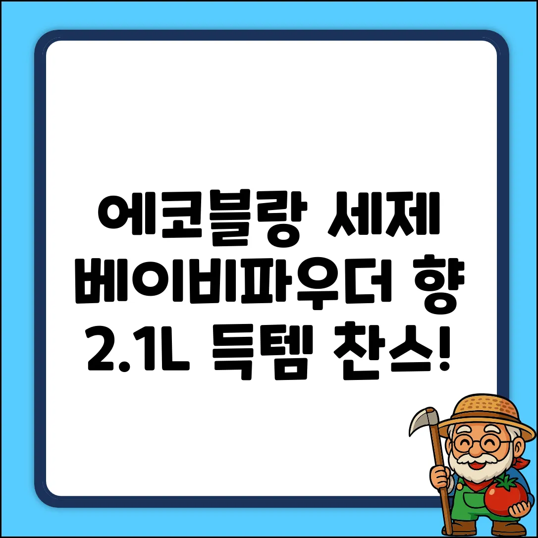 에코블랑 유아 세제 2.1L + 섬유유연제 2.1L 세트 베이비파우더향, 1세트 추천 리뷰