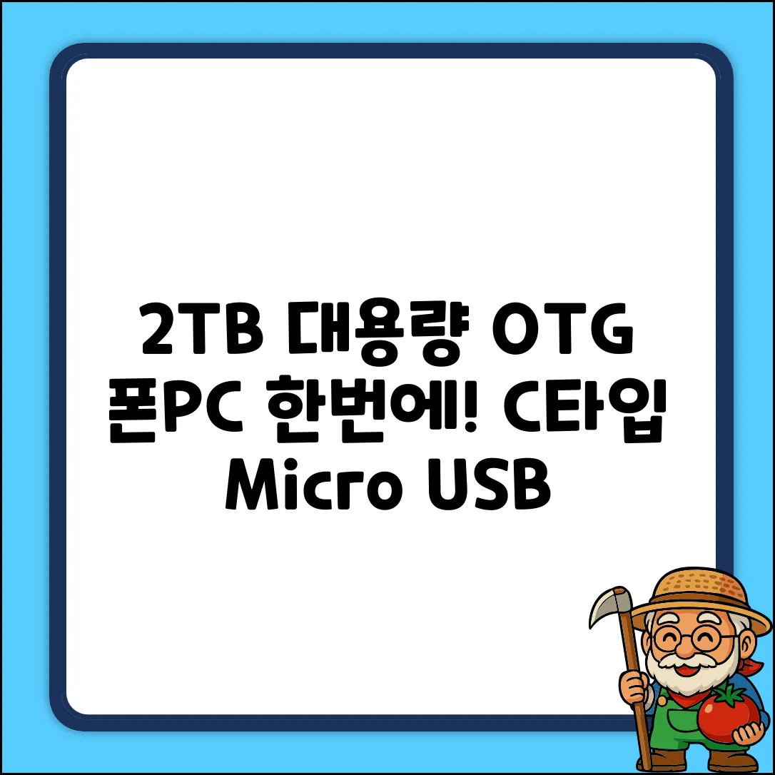 3.0 OTG 대용량 USB 핸드폰 유에스비 메모리 TYPE C USB OTG USB Mirco USB, 1개, 2TB 추천 리뷰