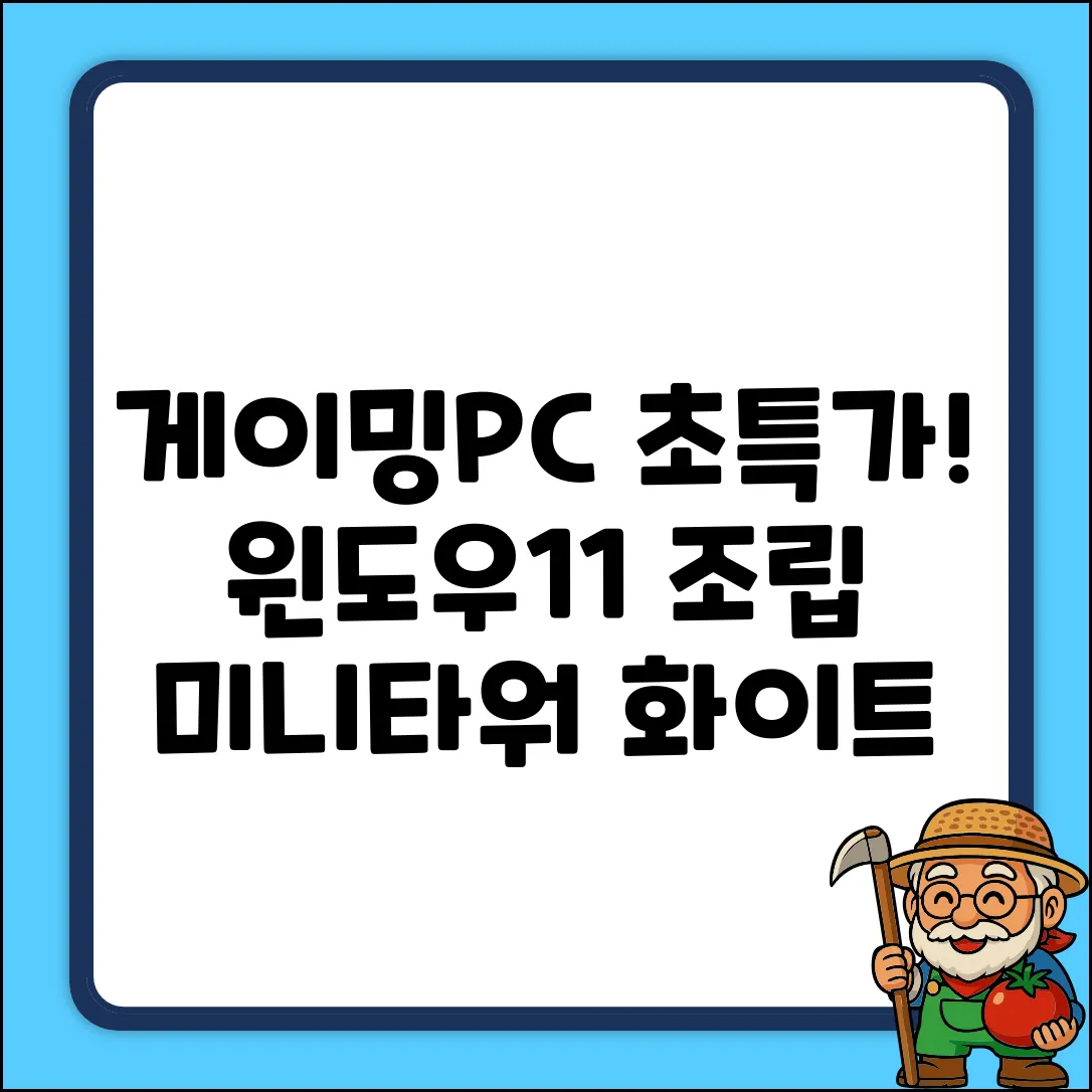 에스PC 게이밍 윈도우 미니타워 사무용 게임용 조립컴퓨터본체, 1, WIN11 Pro, 128GB, 8GB, 화이트 추천 리뷰