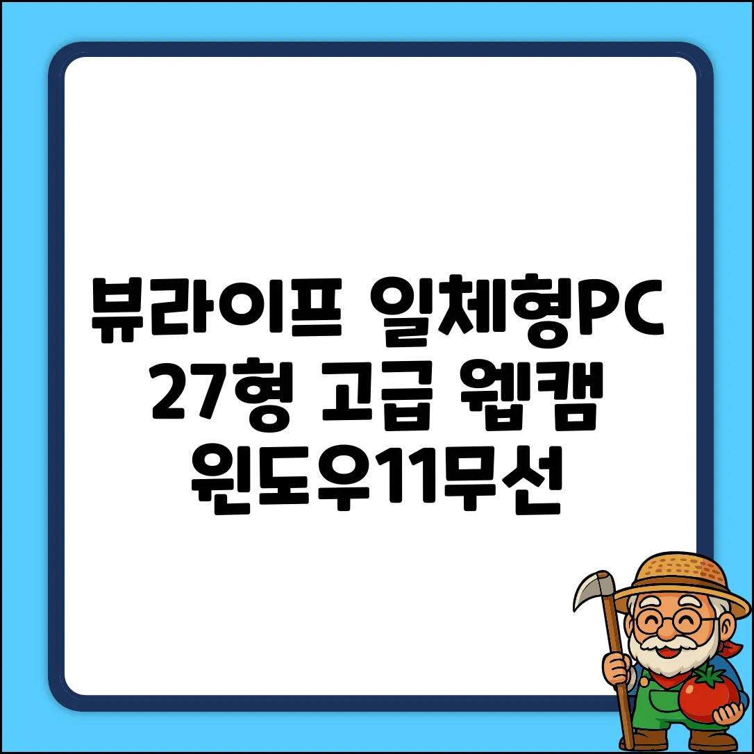 뷰라이프 27형 고급형 웹캠 일체형PC N5095 윈도우11포함 무선키보드마우스 마우스패드 증정, WIN11 Pro, 256GB, 8GB, 화이트, AP-T270C-N5 추천 리뷰