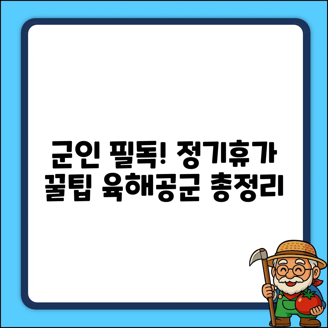 육군/해군/공군 정기휴가: 꿀팁 3가지