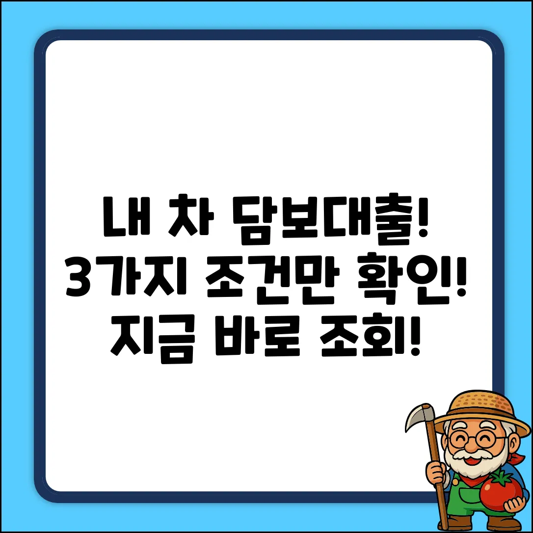 내 차 담보대출, 조회 조건 딱 3가지!