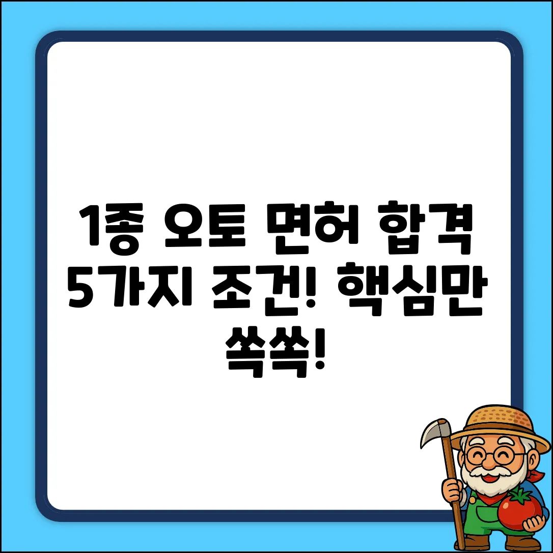 1종 오토 면허, 합격 조건 5가지!