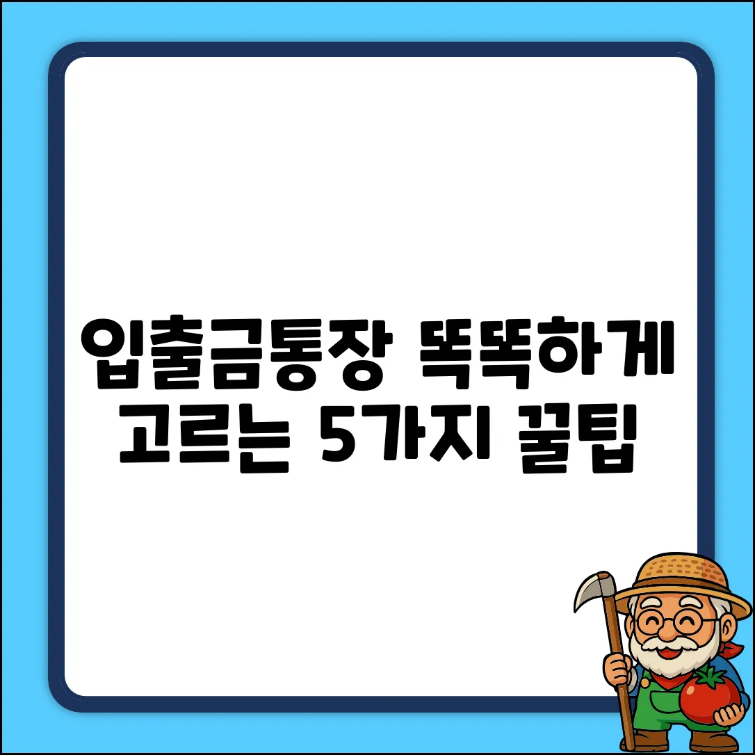 입출금 자유로운 통장, 똑똑하게 고르는 5가지 팁