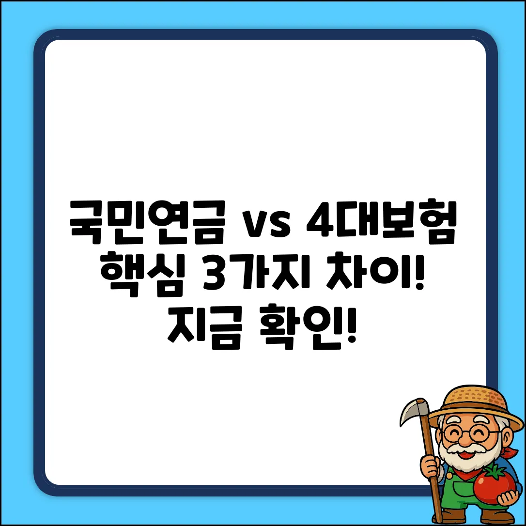 국민연금 vs 4대보험, 3가지 핵심 차이점