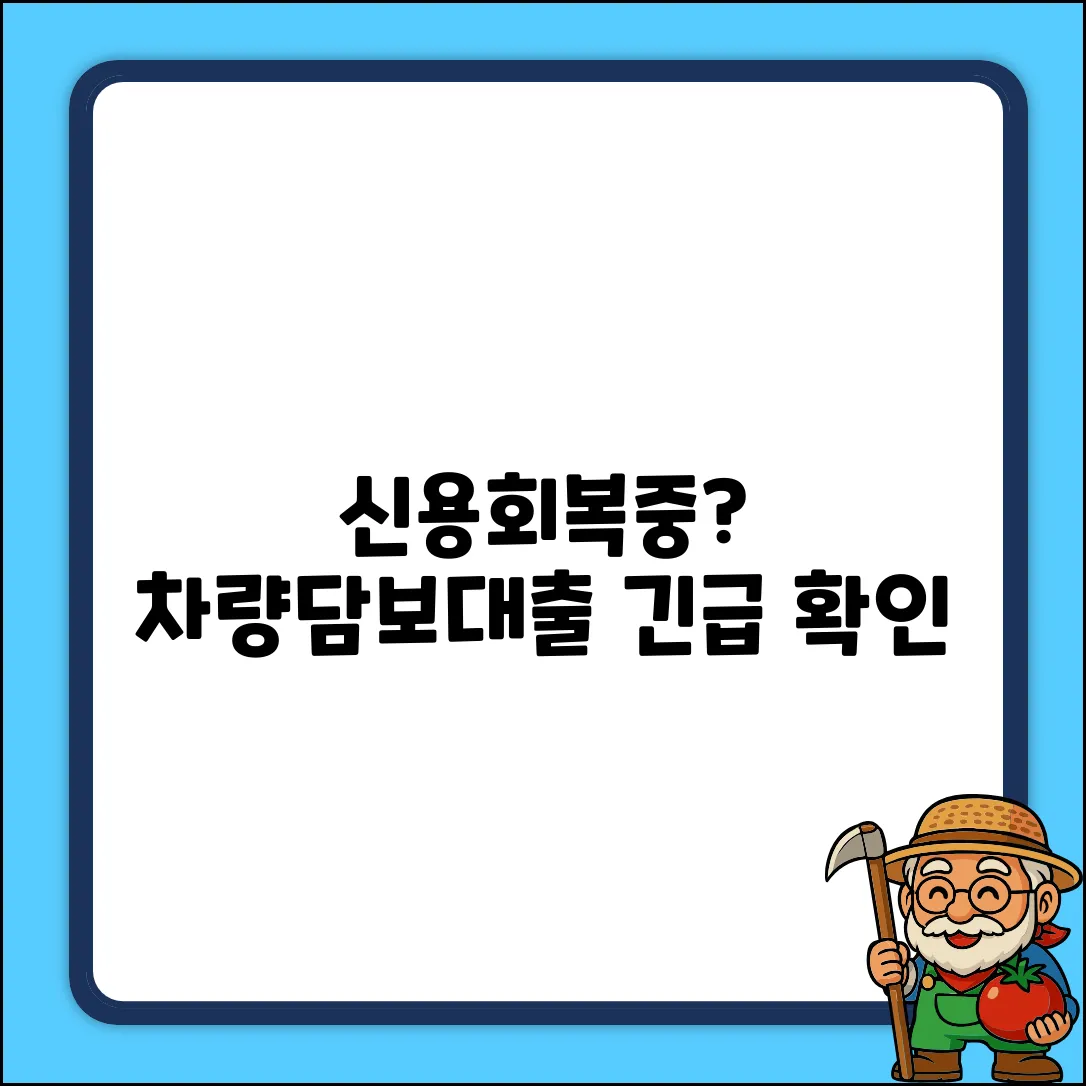 신용회복중 차량담보대출? 혹시 가능해?!
