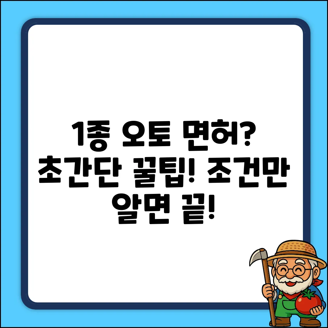1종 오토 면허, 조건만 알면 초간단!