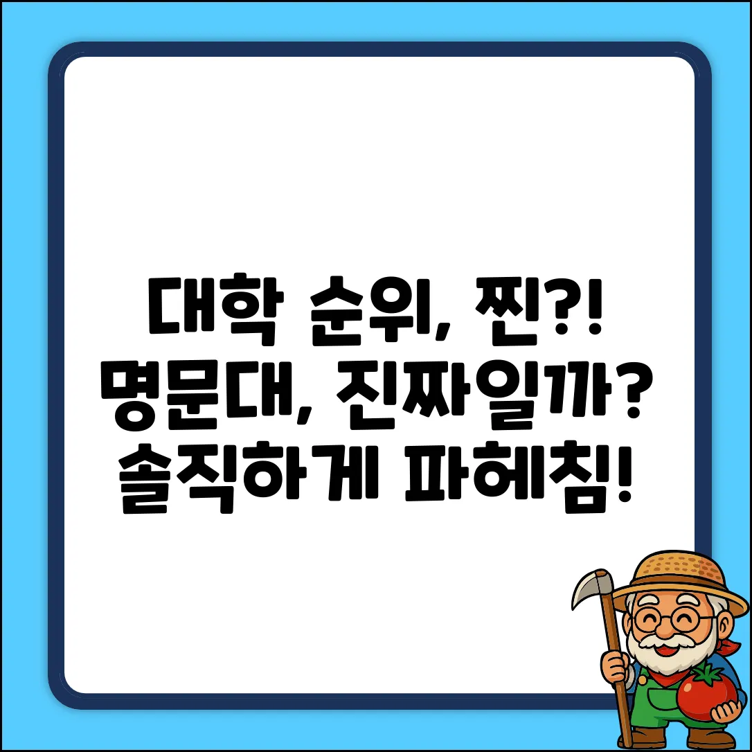 국내 명문 대학교 순위, 진짜일까?
