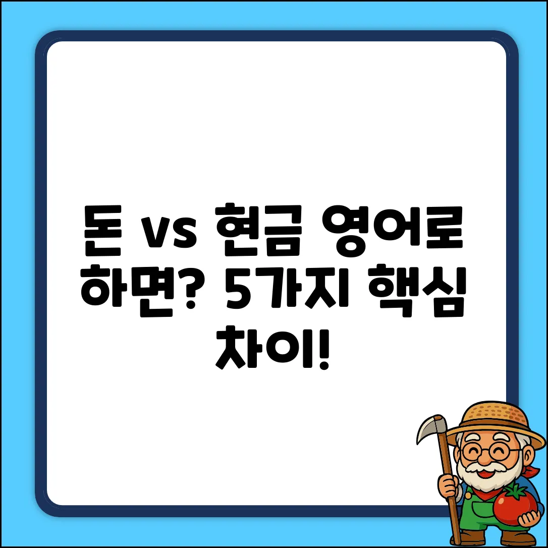 돈 vs 현금: 영어 차이 5가지 핵심 정리