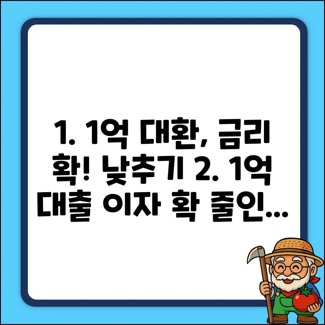 1억 대환대출 완벽 가이드: 금리 낮추기
