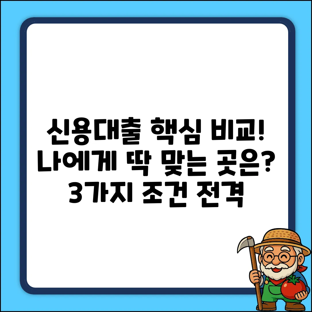 신용대출 조건, 3가지 핵심 비교!