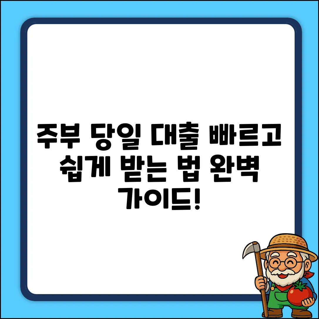 주부 당일 대출 완벽 가이드: 빠르고 쉽게!