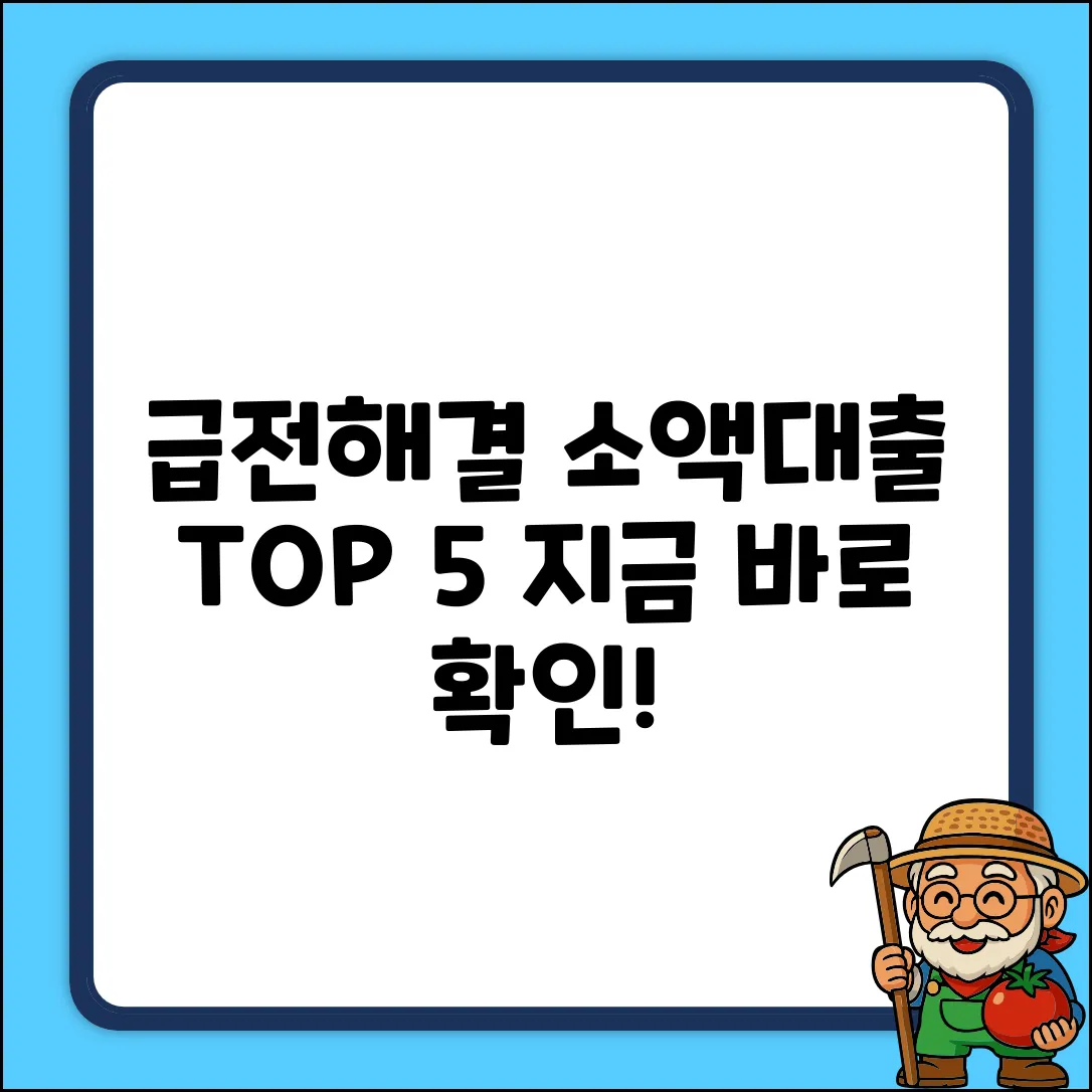 급전 해결! 소액대출 추천 TOP 5