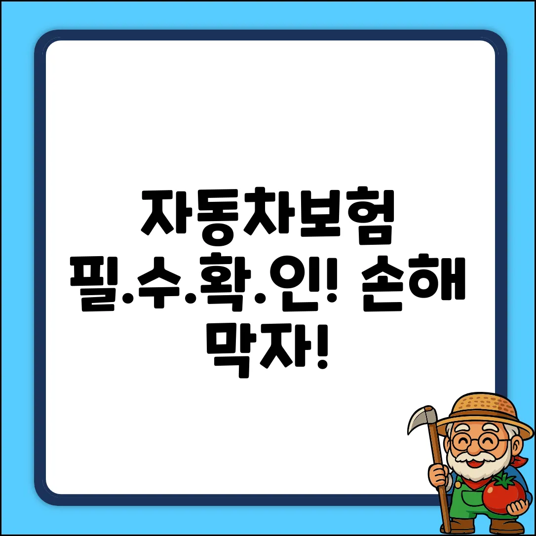 자동차보험 필수사항, 지금 확인 안하면 손해!