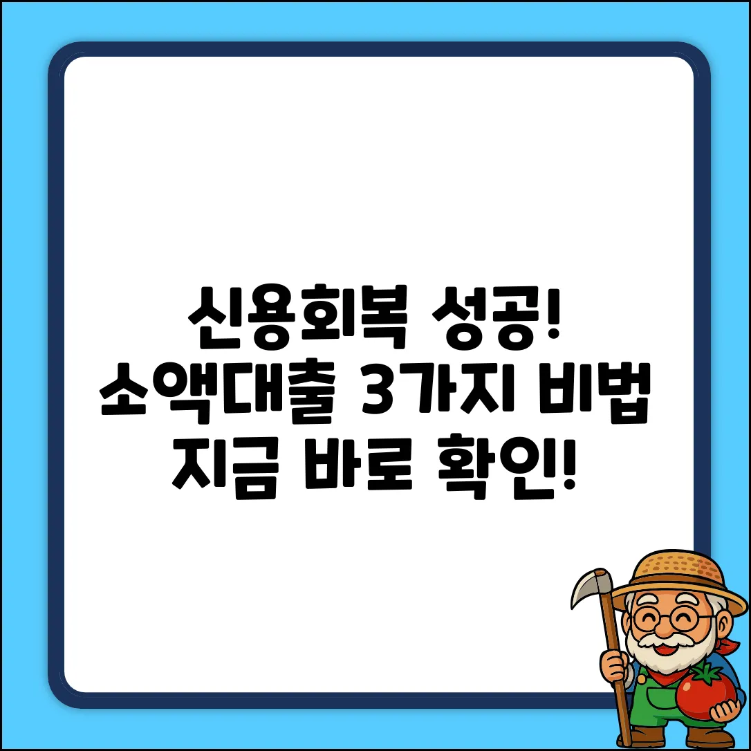 신용회복, 소액대출 3가지 성공 비법